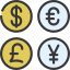 Forskellig valuta.
